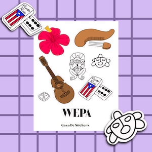 Wepa! Aufkleberbogen, puertoricanische Aufkleber, süße Aufkleber, lustige Aufkleber