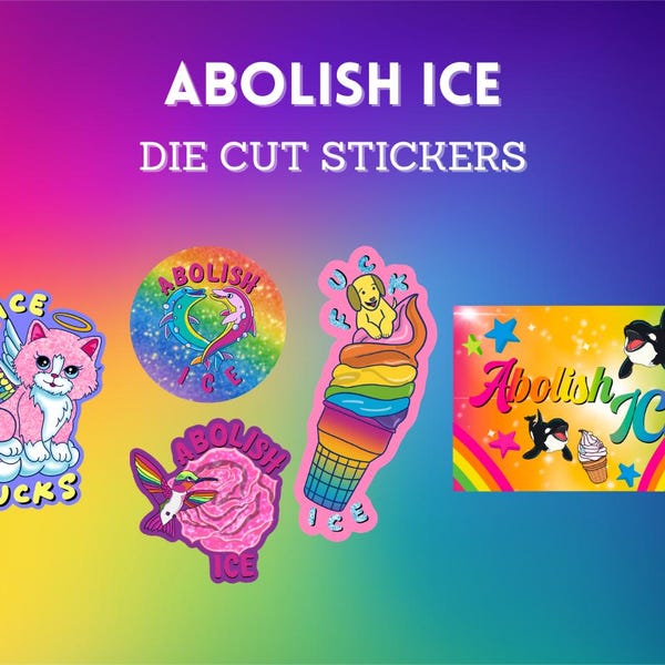 Abolish ICE Sticker | Immigration Justice Sticker | Social Justice Activist Art