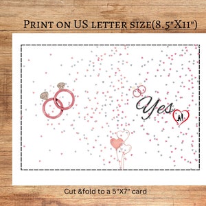 Printable &quot;YES&quot; Proposal Greeting Card. To Your Loved Once