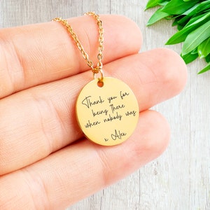 Engraved Necklace, Best Gift for Her, Own Style Necklace, Unique Necklace, Gold Disc Necklace, Custom Necklace for Women,