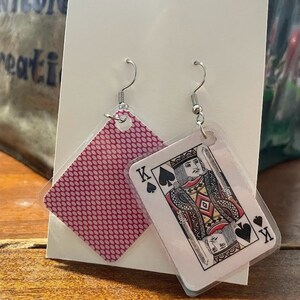 Pendientes de tarjetas de cara
