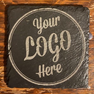 Slate coasters. Company coasters. Corporate coasters. Personalized coasters. Corporate gift. Company gift. Customer gift. Engraved coasters.