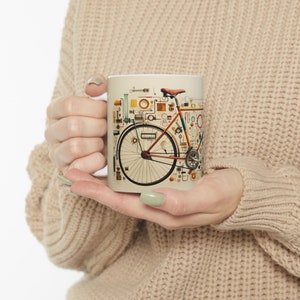cycling mug 11oz        bike gifts , gifts for cycling , bicycle mug , cycling mug ,