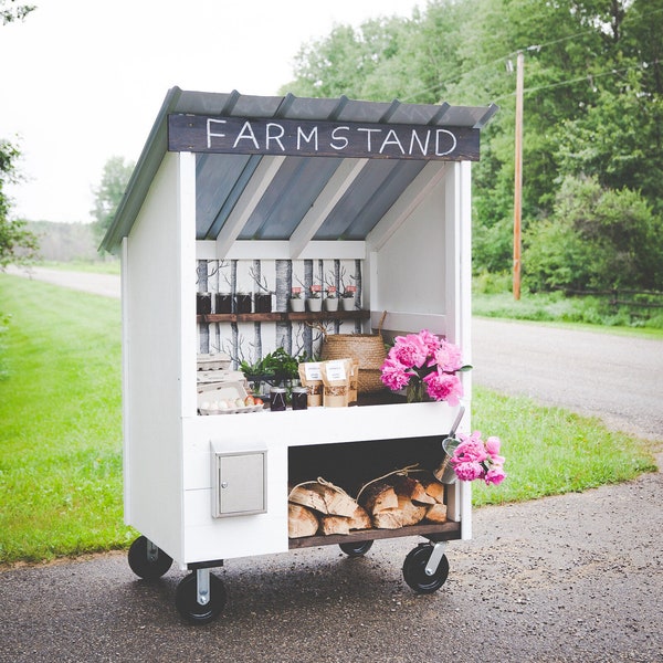 DIY Farmstand Plans Guide Tutorial PDF | Driveway Roadside Veggie Flower Honey Soap Eggs Market Stand Cart - Instant Download