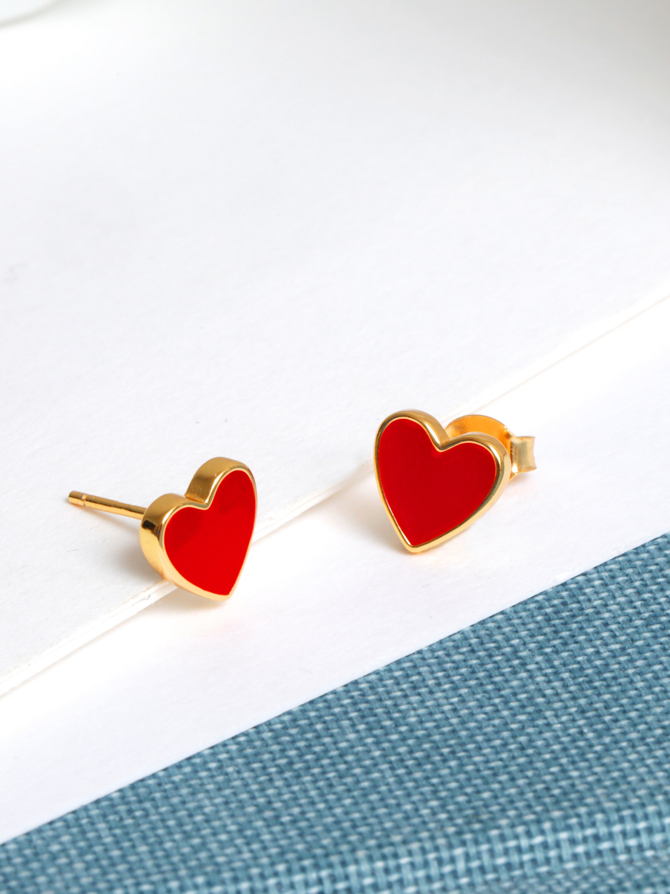 Corinne Heart Studs, Gold Plated main image 1