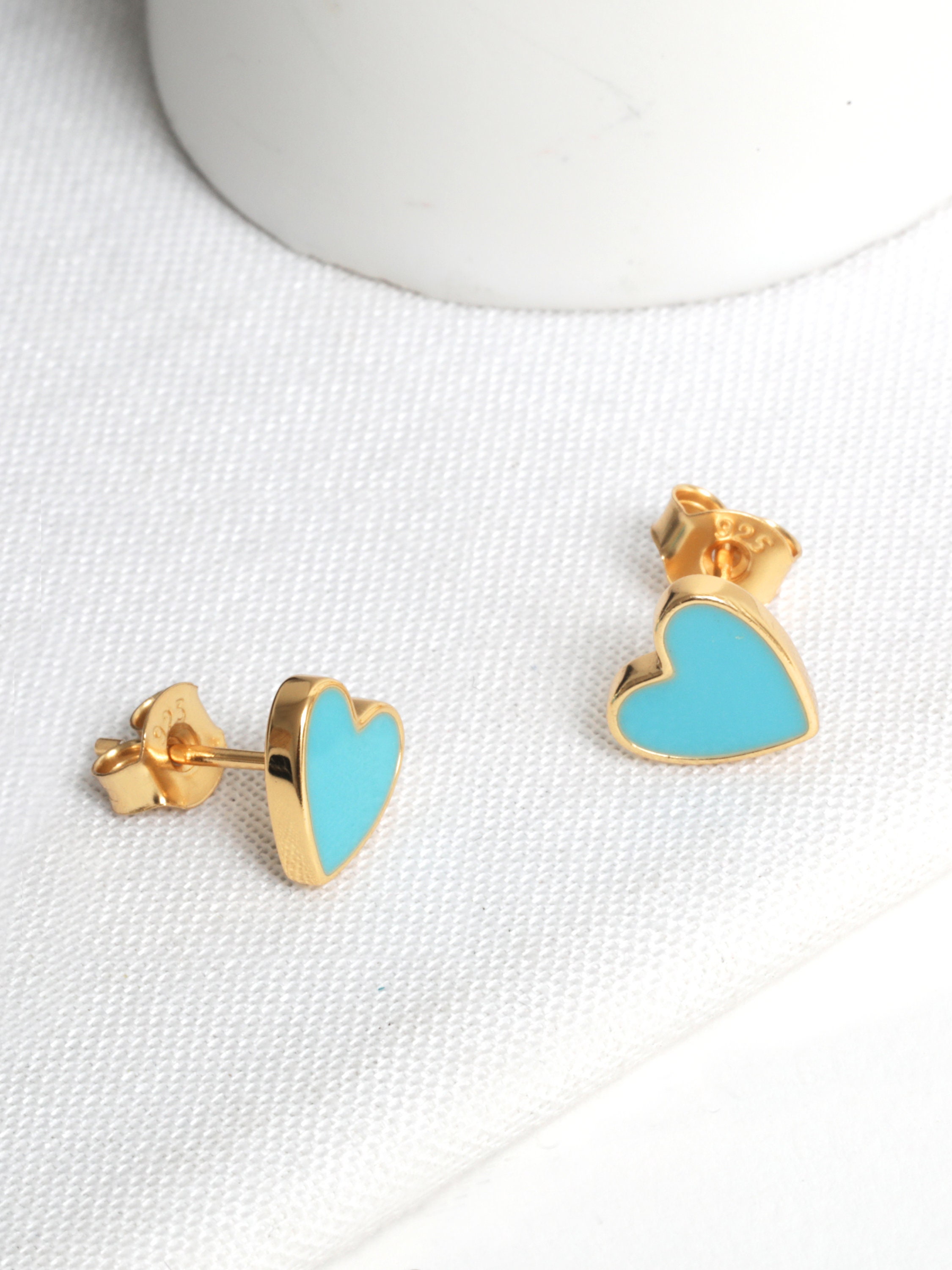 Corinne Heart Studs, Gold Plated main image 0