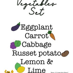 Ensemble de motifs de fruits et légumes au crochet