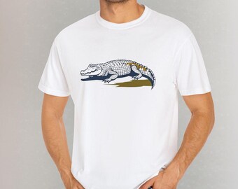 Krokodil-Design Unisex Garment-Dyed-T-Shirt, Vatertagsgeschenk, Nord-Queensland-T-Shirt