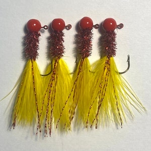 Hand Tied Crappie Jigs Black and Red Jig Fish Bass Walleye Jig Fishing  Tackle Fishing Gift 