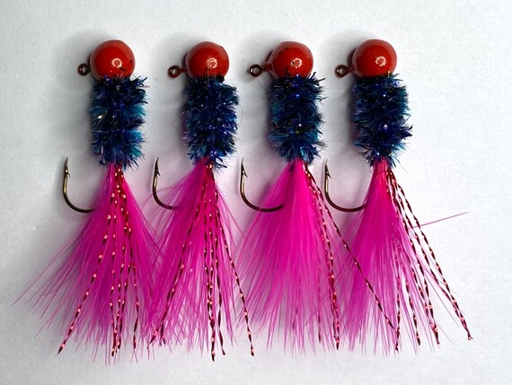 Hand Tied Crappie Jigs Pink and Gteen Jig Fish Bass Walleye Jig Fishing  Tackle Fishing Gift 