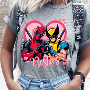 Superhero Deadpool Wolverine Besties Marvel Png, Cute Wolverine Deadpool 3 Movie Png, Best Friends Png, Deadpool Png, Digital Download.