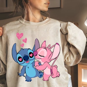 Kawaii Stich Love Svg, Stich Png, Svg de la Saint-Valentin heureuse, sublimation Png de la Saint-Valentin rétro, coeur Png, Clipart Stich, téléchargement numérique