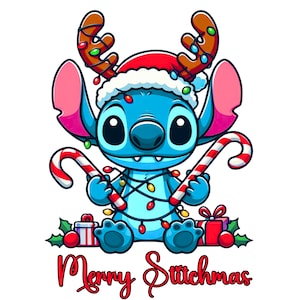 Frohe Stichmas Png, Weihnachten Png, Stich Png, Rentier Png, Frohe Weihnachten Png, Weihnachtsgeschenke, Weihnachtslichter usw., digitaler Download