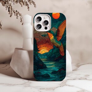 Funda para teléfono con diseño de pájaros de ensueño y mosaico caprichoso para iPhone 15 y Pixel 9