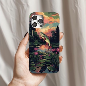 Capa de telefone Bass Fishing Angler, design de baixo saltitante para iPhone 15, 14, 13, Samsung S23, S22, Pixel 7, 8