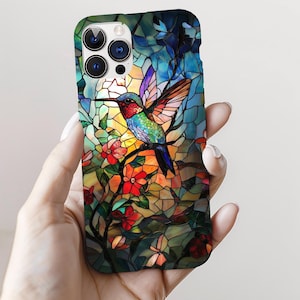 Capa de telefone com design de beija-flor colorido para iPhone 15 Pro Max, 14 Plus, 13, 12, 11, XR e Samsung S23, S22, Pixel 7, 8
