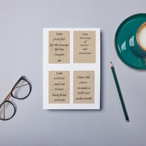 Cartões de afirmação diários, design minimalista de cartões de afirmação de baralho, download digital de 40 cartões de afirmação, cartões de afirmação para impressão