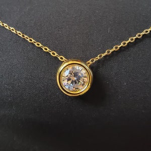 IGI Certified Diamond Pendant Bezel Set in 14K White or Yellow Gold, 0.33, 0.5, 1.00 or 2.00 CCTW, Genuine Round Lab-Grown