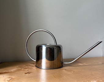 Mid Century Stainless Steel Watering Can | Minimalist Long Spout Plant Waterer
