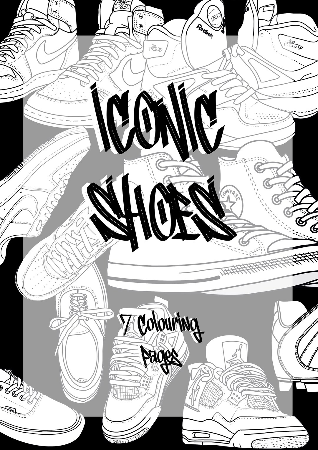 ICONIC SHOES 7 Coloring Pages, Nike, Vans, Reebok, Converse, Jordans ...