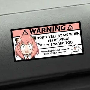 Anya Forger Spy Family Window Peeker Sticker Laptop Window JDM Decal Manga Senpai Warning Sign, Anime Car Bumper Sticker, Car Decoration