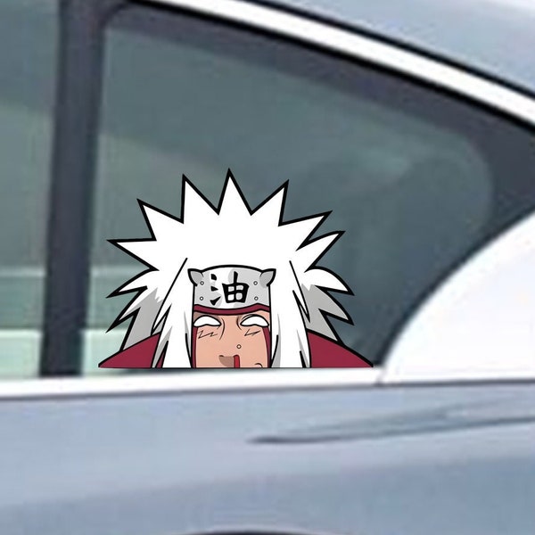 Jiraiya Window Peeker Sticker Funny Laptop Car Window Bumper JDM Decal Naruto Manga Senpai Decal, Anime Car Bumper Sticker, Car Decoration