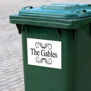 Personalised Wheelie Bin Stickers Labels House Name Number - Vintage