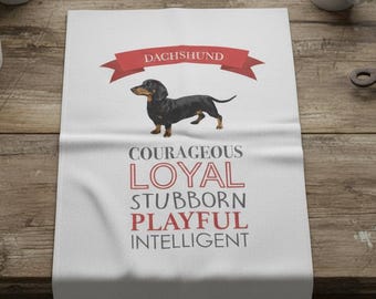 Torchon teckel, cadeau pour amateur de chiens saucisse, torchon de cuisine traits de caractère de race de chien drôle, décoration de maison pour chien viennoise