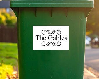 Personalised Wheelie Bin Stickers Labels House Name Number - Vintage