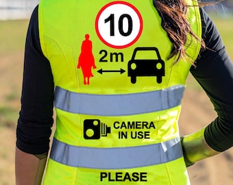 LADIES High Visibility Hi Vis Equestrian Horse Riding Safety Reflective Vest Tabard Waistcoat 10MPH, CAMERA in USE, Please Slow Down hi-viz