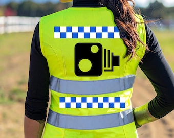 LADIES High Visibility Hi Vis Equestrian Horse Riding Safety Reflective Vest Tabard Waistcoat CAMERA CHEQUER Check Chequered hi-viz