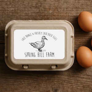Personalised Freshly Laid Duck Egg Box Labels Stickers Poultry Carton