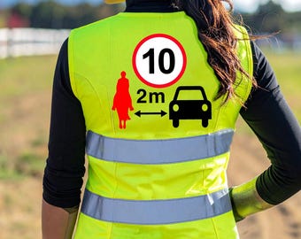 LADIES High Visibility Hi Vis Equestrian Horse Riding Safety Reflective Vest Tabard Waistcoat GIVE SPACE hi-viz