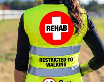 Damska kamizelka odblaskowa do jazdy konnej o wysokiej widoczności, Tabard, REHABILITY, OGRANICZONE, 10 MPH 2 M, odblaskowa