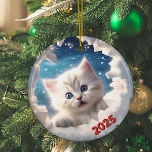 2025 Persian Cat Merry Christmas Ornament