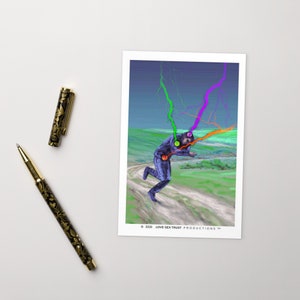 Carte postale, 4 "x 6", artistique, carte, relation, émotions, outil d'intelligence émotionnelle, carte, "Journey of Pain Man C"