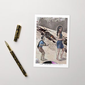 Carte postale, 4 "x 6", artistique, carte, sur l'amour, l'attachement, les émotions, les sentiments, l'outil d'intelligence émotionnelle, carte, "Journey of Abandonment A"
