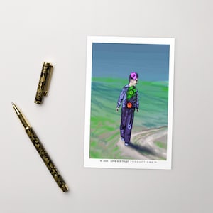 Carte postale, 4 "x 6", artistique, carte, relation, émotions, outil d'intelligence émotionnelle, carte, "Journey of Pain Man B"