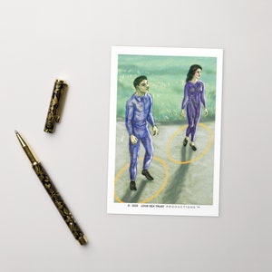 Cartão Postal PadrãoPostal,4” x 6”, artístico, cartão, relacionamento, emoções, ferramenta de inteligência emocional, cartão, “Jornada de Intimidade E”d