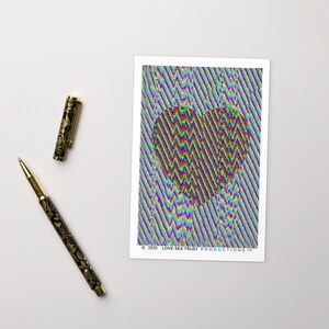 Carte postale, 4 "x 6", artistique, carte, sur l'amour, les émotions, les sentiments, l'outil psychologique, l'outil d'intelligence émotionnelle, la carte, "Interfered Heart"