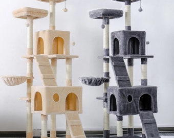 Modern Cat Tree Tower, Multi Level Cat Tower Condo With Sisal Scratching Post, Premium High Quality Cat Tower