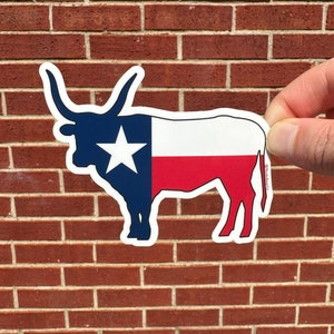 Texas Flag Longhorn Vinyl Sticker: Texas Pride Decal