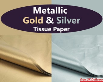 Metallic Gold & Silver Tissue Paper High Quality Acid Free - For Gift Wrapping