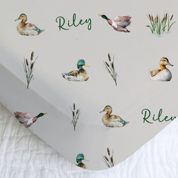 Personalized Mallard Duck Crib Sheet Etsy
