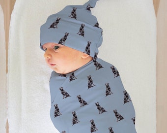 Black Lab Baby Boy Swaddle Blanket And Hat Labrador Swaddle Set Labrador Crib Sheet Baby Boy Blanket Coming Home Hospital Receiving Blanket