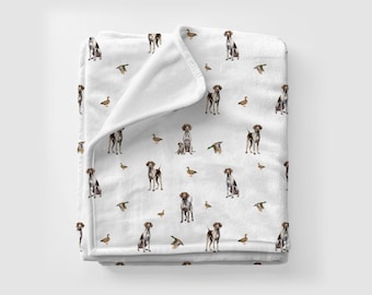 GSP Baby Blanket German Shorthaired Pointer Hunting Crib Bedding Baby Boy Hospital Blanket Baby ShowerGift Personal Dog Blanket GSP Gift