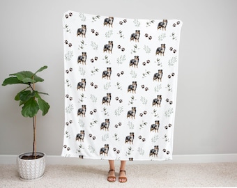 Australian Shepherd Baby Blanket Aussie Shepherd Nursery Decor Aussie Baby Blanket for Australian Shepherd Lover Gift Aussie Baby Shower Dog