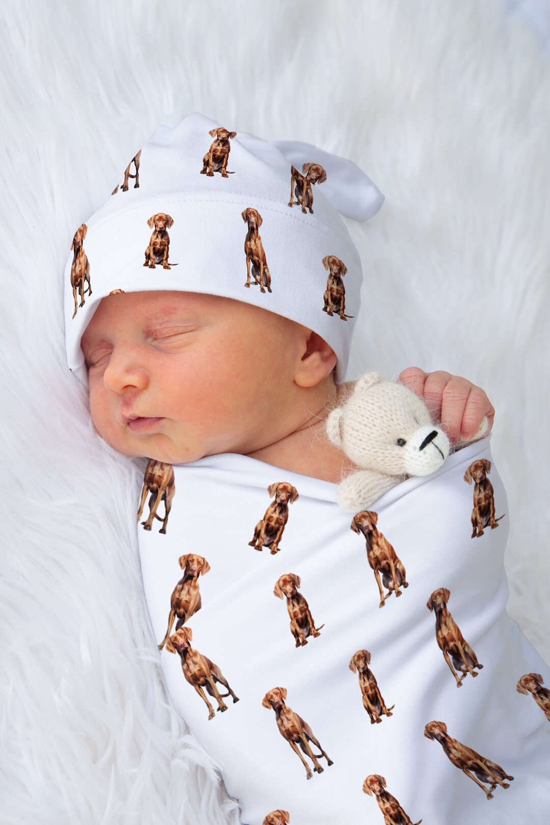 Vizsla Baby Swaddle Blanket, Hungarian Vizsla Baby Blanket, Vizsla Dog