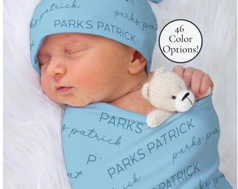 Custom Name Swaddle Blanket Newborn Name Swaddle Personalized Swaddle Custom Swaddle Newborn Name Blanket Baby Name Hospital Swaddle NS002