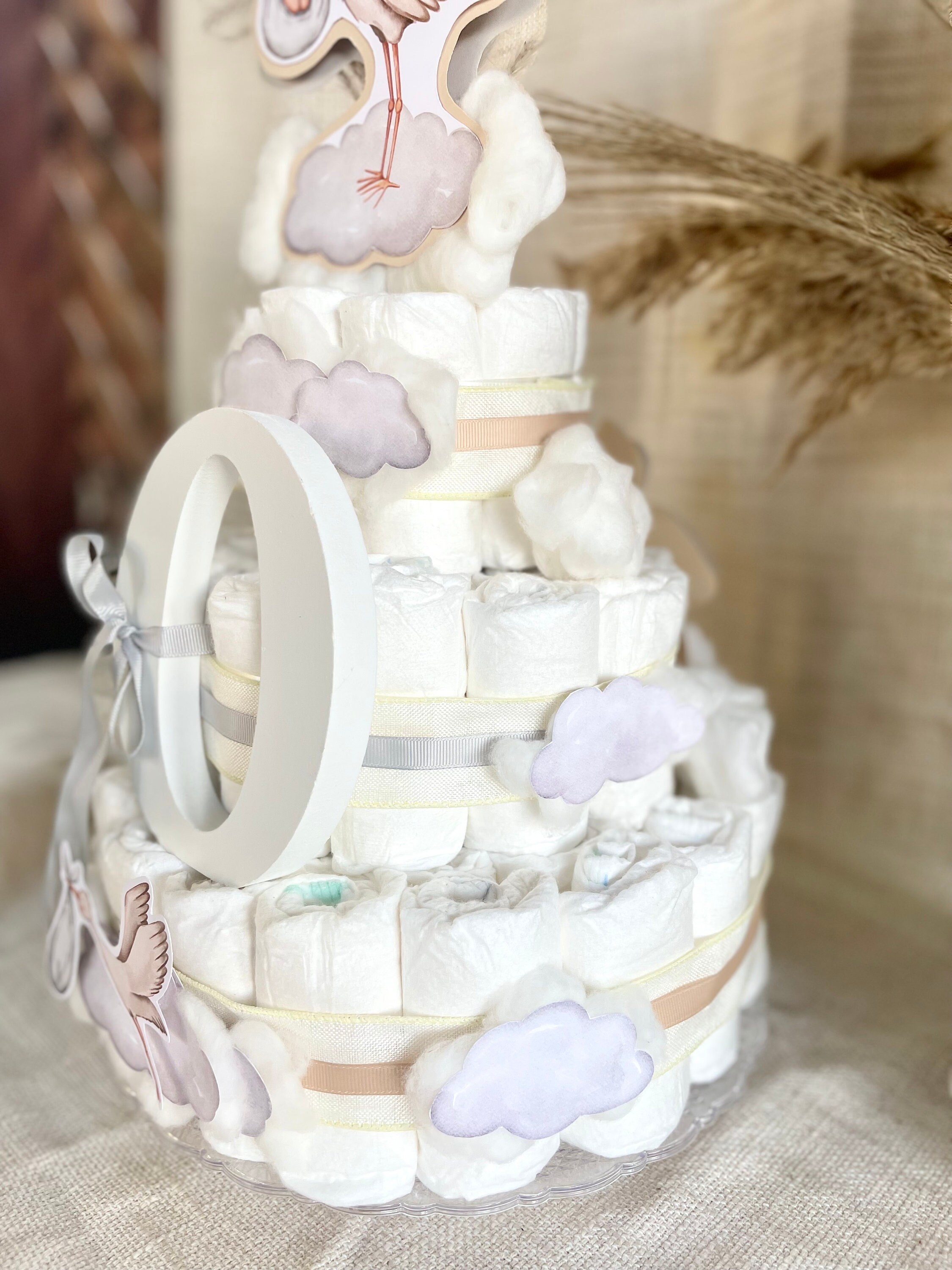 Neutral Diaper Cake Gender Neutral Stork and Baby Gender Neutral Baby ...